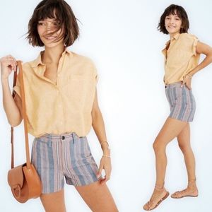 Madewell Emmett High Waist Shorts Rainbow Stripe